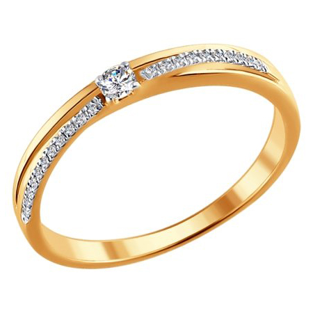Кольцо, золото, бриллиант, 1011318